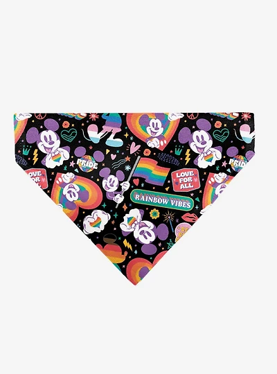 Disney Mickey Mouse Pride Poses Rainbow Collage Slip On Collar Pet Bandana - Bandana Only