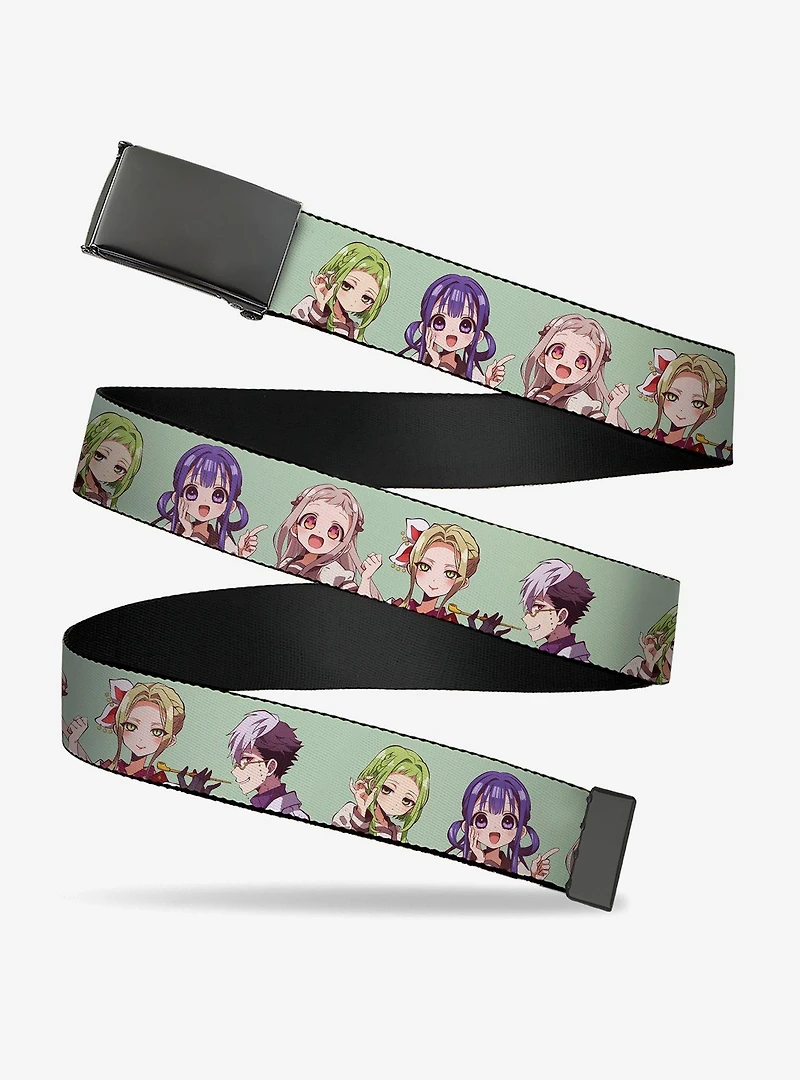 After School Hanako-Kun Five Character Poses Light Green Clamp Buckle Belt