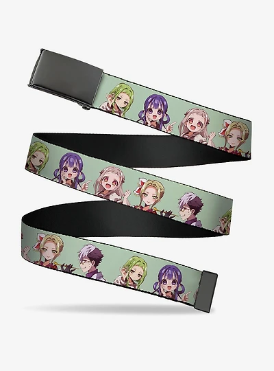 After School Hanako-Kun Five Character Poses Light Green Clamp Buckle Belt