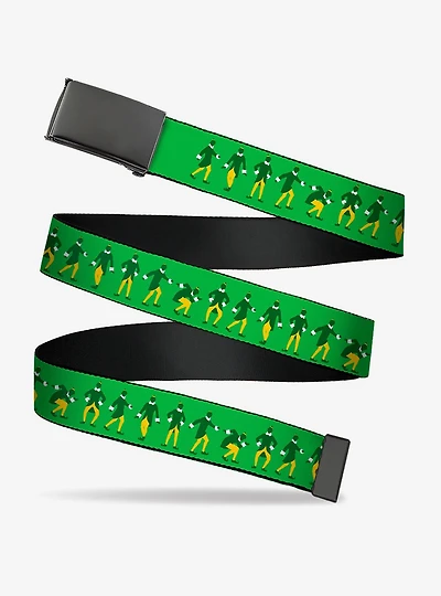 Elf Buddy the Silhouette Poses Greens Clamp Buckle Belt