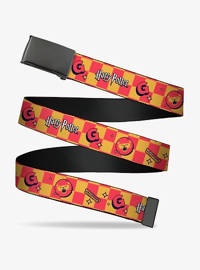 Harry Potter Gryffindor Icons Checker Clamp Buckle Belt