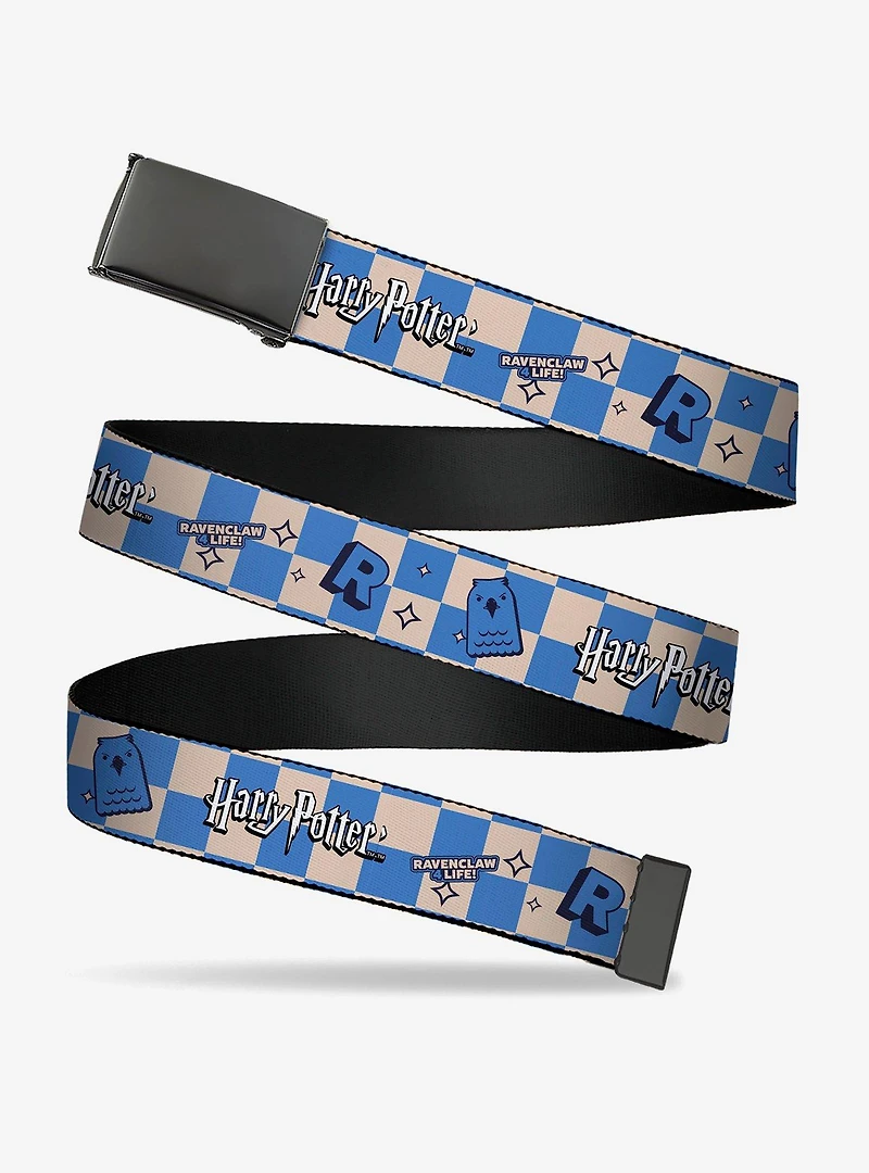 Harry Potter Ravenclaw Icons Checker Clamp Buckle Belt