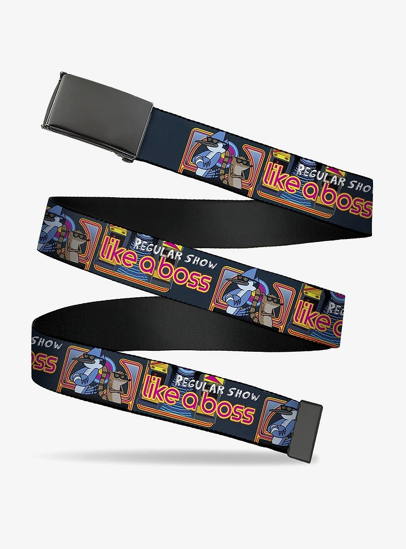 Regular Show Mordecai and Rigby Like A Boss Pose Multi Clamp Buckle Belt