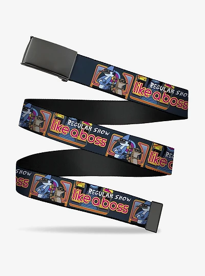 Regular Show Mordecai and Rigby Like A Boss Pose Multi Clamp Buckle Belt