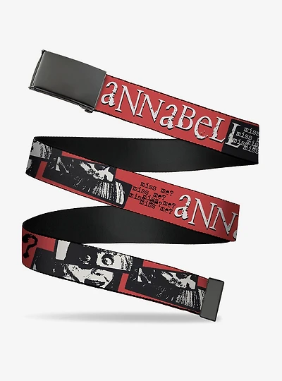 Annabelle Miss Me Eyes and Text Clamp Buckle Belt