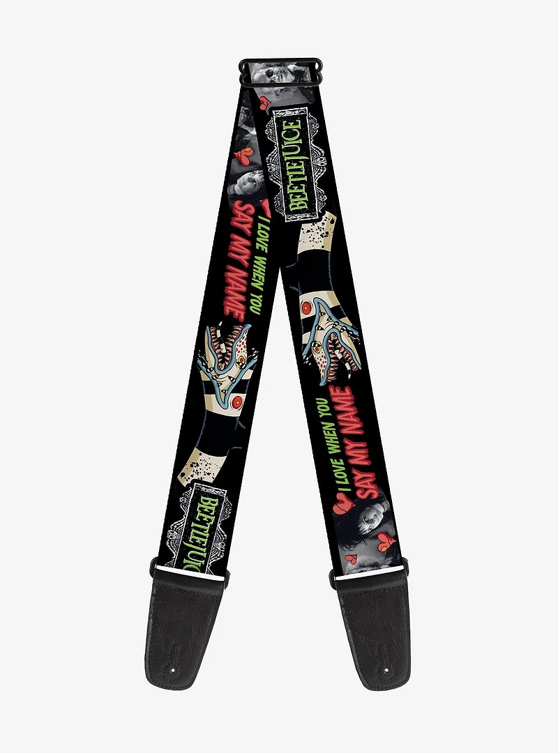 Beetlejuice I Love When You Say My Name and Sandworm Guitar Strap