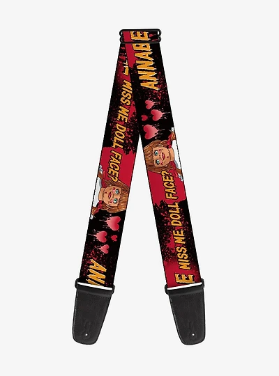 Annabelle Miss Me Doll Face Pose Guitar Strap