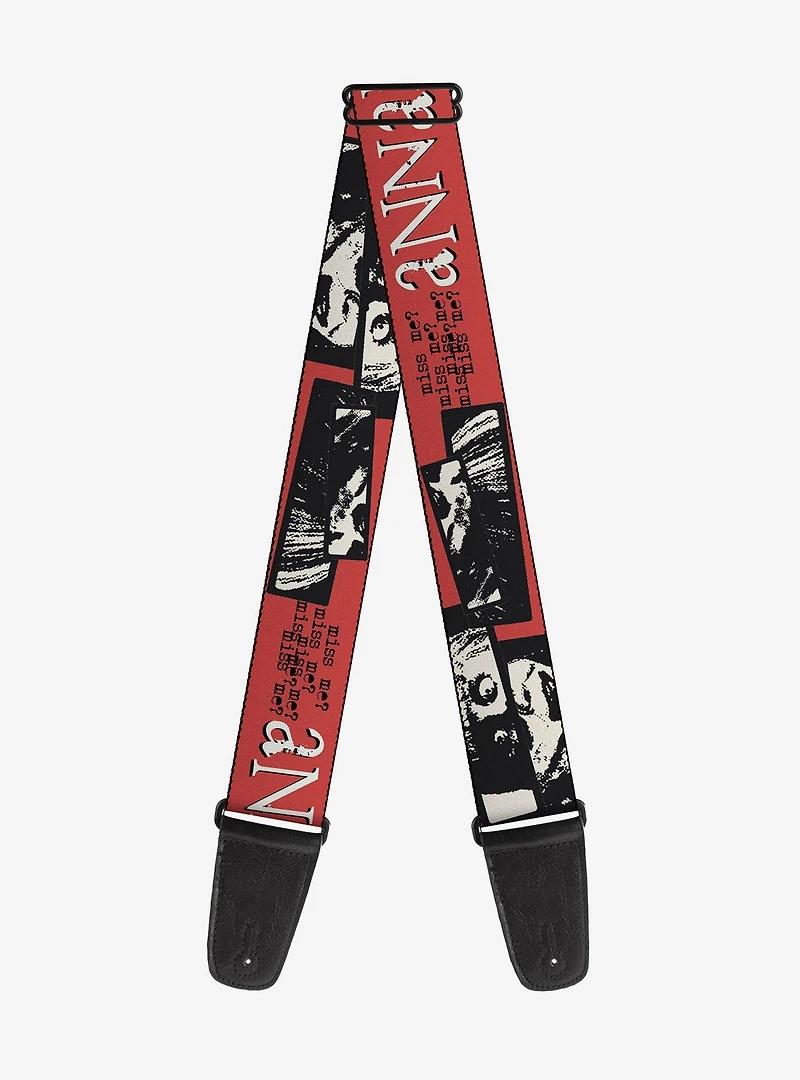 Annabelle Miss Me Eyes and Text Guitar Strap