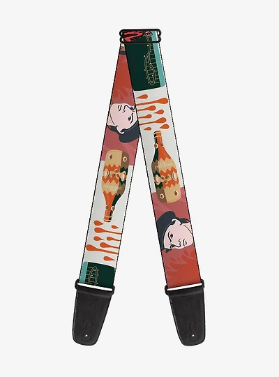 The Lost Boys Edgar and Alan Pop Art Icons Collage White Guitar Strap
