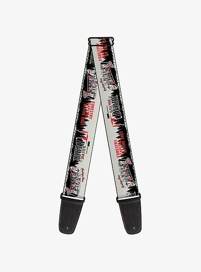 IT Welcome To Derry Icons and Forest Scenery White Guitar Strap