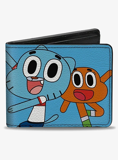 The Amazing World of Gumball Logo and Pose with Darwin Bifold Wallet