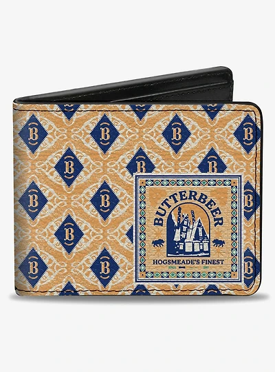 Harry Potter Butterbeer Diamonds Logo Blue Bifold Wallet