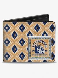 Harry Potter Butterbeer Diamonds Logo Blue Bifold Wallet