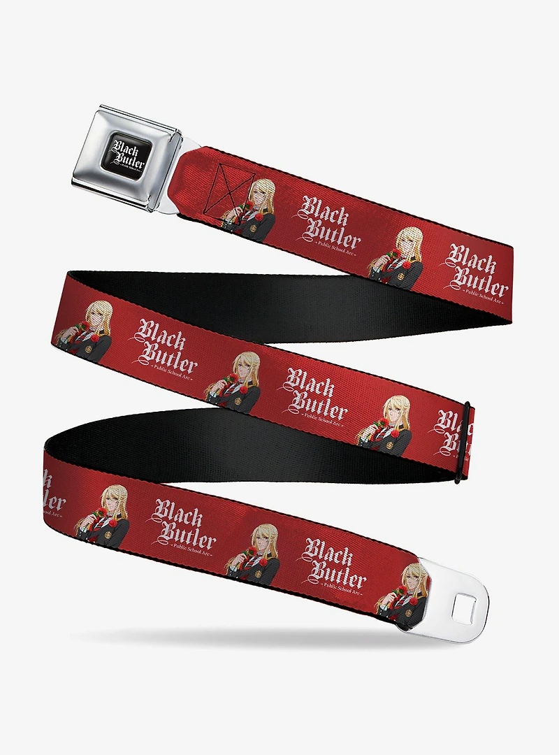 Black Butler Edgar Redmond Pose and Title Seatbelt Buckle Belt