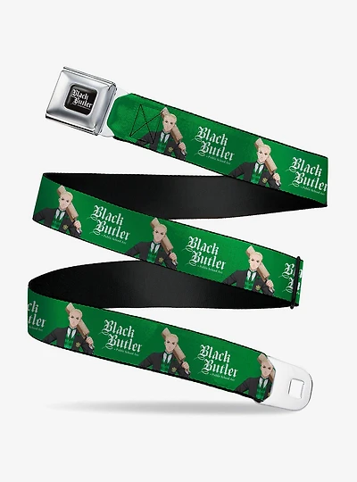 Black Butler Herman Greenhill Pose and Title Seatbelt Buckle Belt