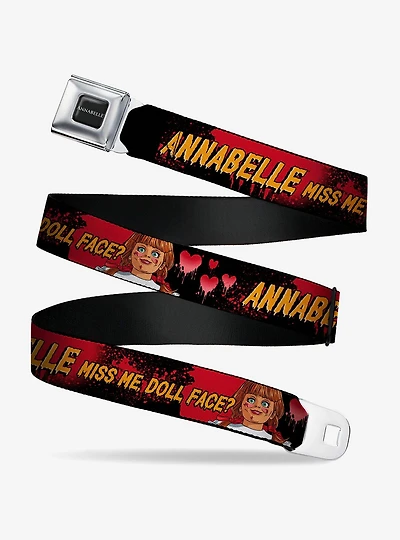Annabelle Miss Me Doll Face Pose Seatbelt Buckle Belt