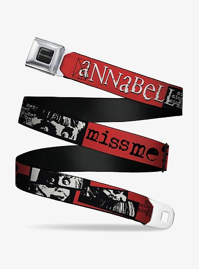 Annabelle Miss Me Eyes and Text Seatbelt Buckle Belt