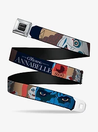 Annabelle Pop Art Scenes and Title Logo Multi Seatbelt Buckle Belt