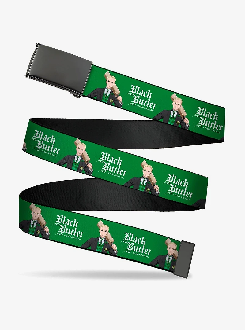 Black Butler Herman Greenhill Pose and Title Clamp Buckle Belt
