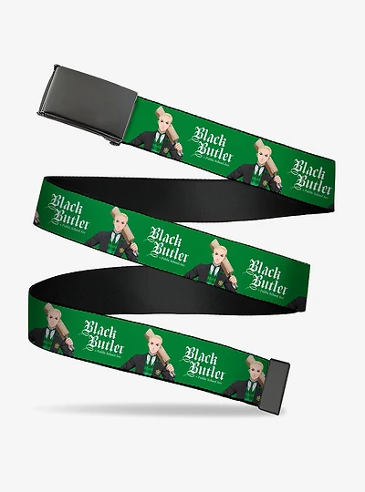 Black Butler Herman Greenhill Pose and Title Clamp Buckle Belt