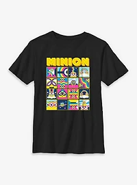 Minions Retro Groovy Character Box Up Youth T-Shirt