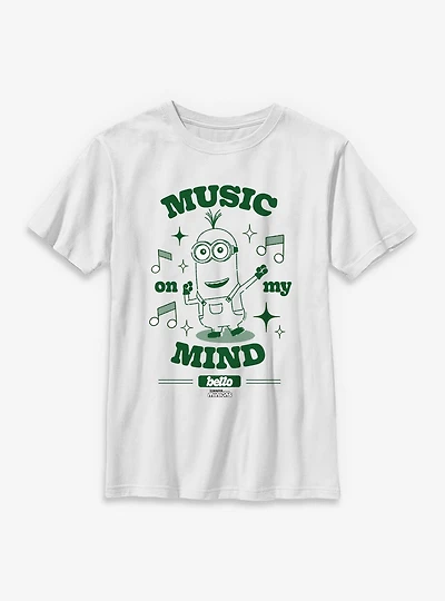 Minions Music On My Mind Bello Youth T-Shirt