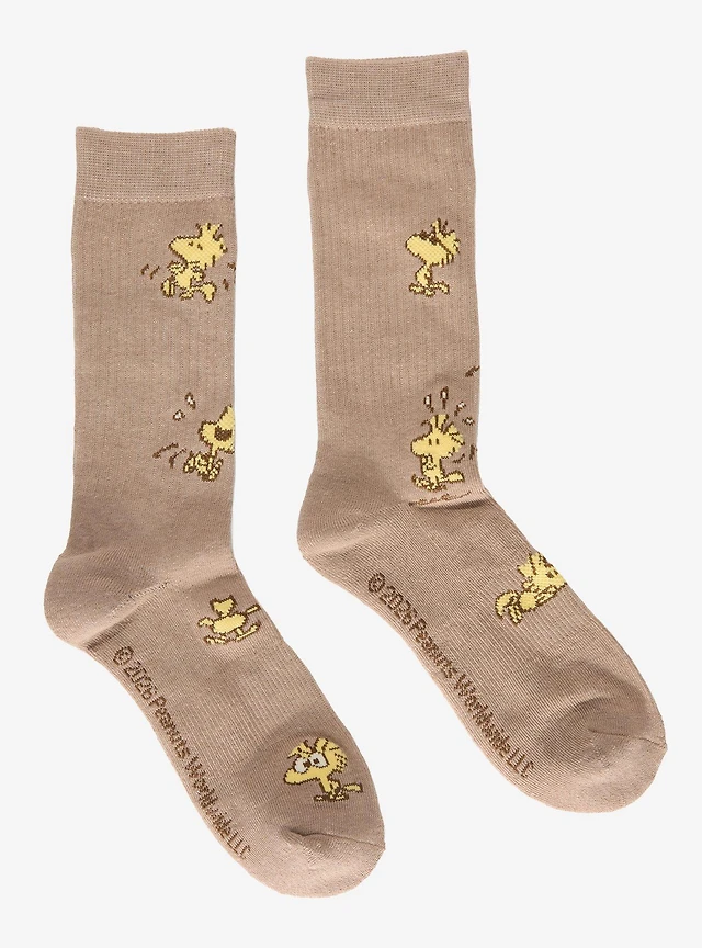 Peanuts Woodstock Allover Print Crew Socks - BoxLunch Exclusive