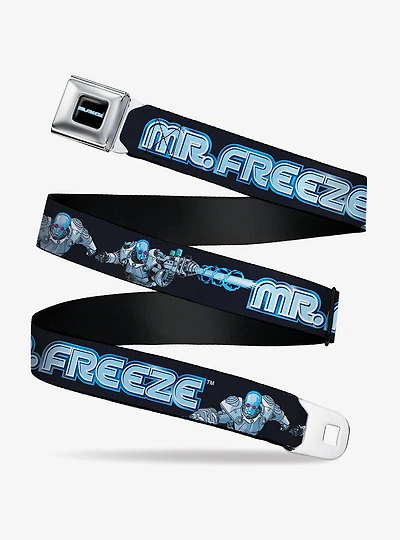 DC Comics Batman Villain Mr Freeze Poses and Title Youth Seatbelt Buckle Belt