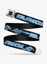 DC Comics Batman Villain Mr Freeze Poses and Title Youth Seatbelt Buckle Belt