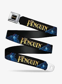 DC Comics Batman Villain the Penguin Poses and Title Logo Youth Seatbelt Buckle Belt