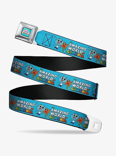 The Amazing World of Gumball Logo and Pose with Darwin Youth Seatbelt Buckle Belt