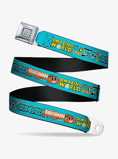 The Amazing World Gumball and Darwin Icons Youth Youth Seatbelt Buckle Belt