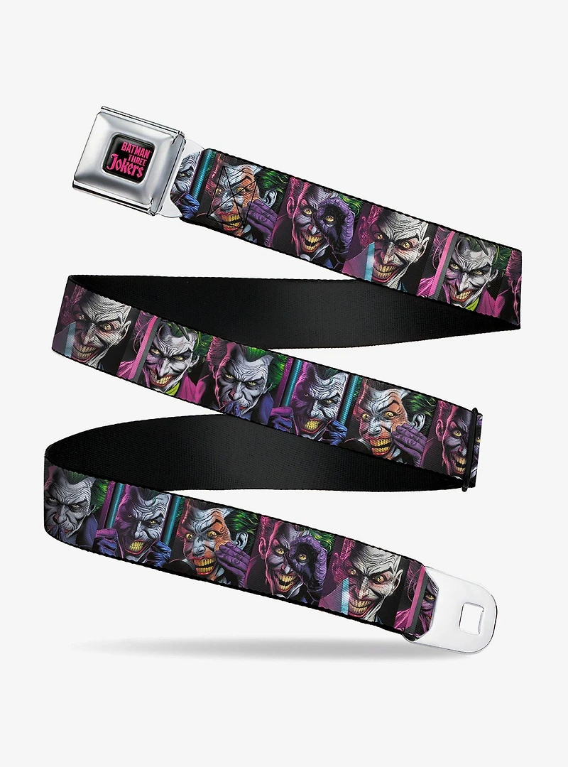DC Comics Joker Comic Book Cover Face Blocks Youth Seatbelt Buckle Belt