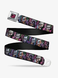 DC Comics Joker Comic Book Cover Face Blocks Youth Seatbelt Buckle Belt