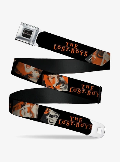 The Lost Boys David Pose Stacked and Title Logo Youth Seatbelt Buckle Belt