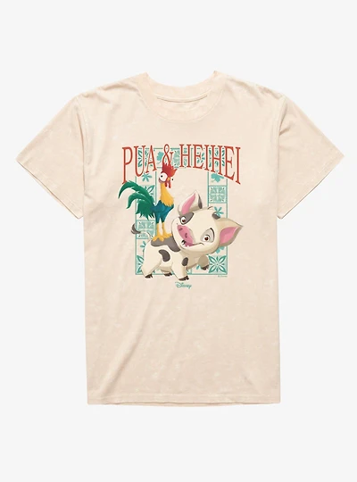 Disney Moana Pua & Hei Frame Mineral Wash T-Shirt