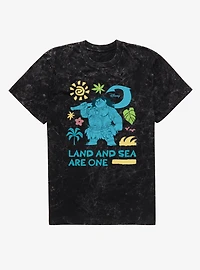 Disney Moana Land And Sea Are One Maui Mineral Wash T-Shirt