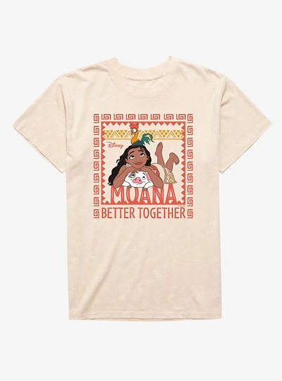 Disney Moana Better Together Frame Mineral Wash T-Shirt