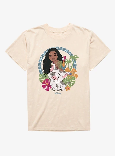 Disney Moana Hei & Pua Island Ring Mineral Wash T-Shirt