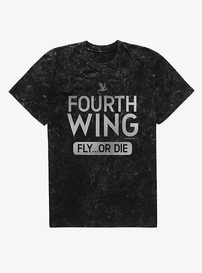 The Empyrean Fourth Wing Fly Or Die Stripes Mineral Wash T-Shirt