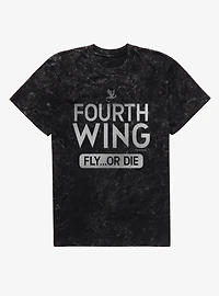 The Empyrean Fourth Wing Fly Or Die Stripes Mineral Wash T-Shirt