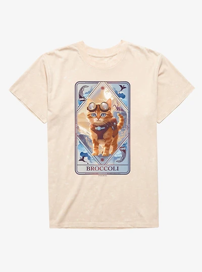The Empyrean Fourth Wing Broccoli Tarot Card Mineral Wash T-Shirt
