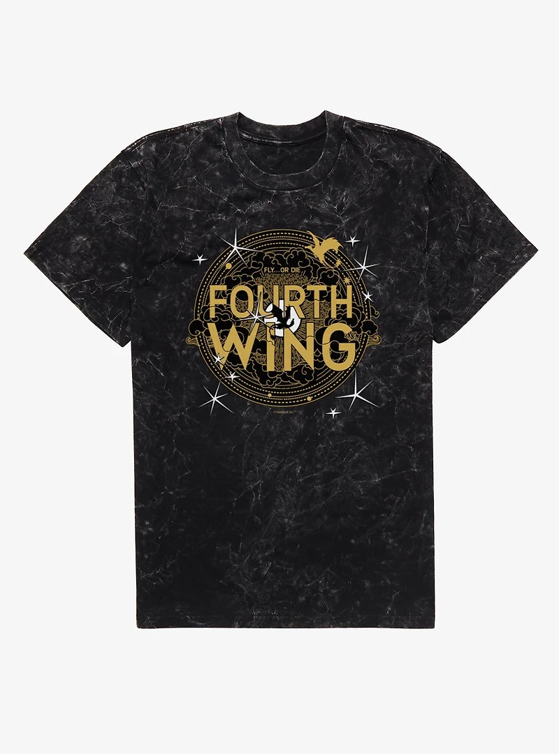 The Empyrean Fourth Wing Black Crest Mineral Wash T-Shirt