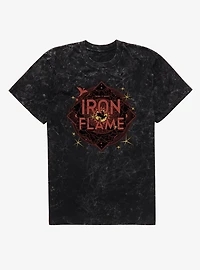 The Empyrean Fourth Wing Iron Flame Red Crest Mineral Wash T-Shirt