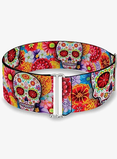 Thaneeya Mcardle Sugar Skull Starburst White Multi Cinch Belt