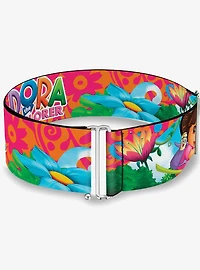 Dora The Explorer Poses Floral Collage Cinch Belt