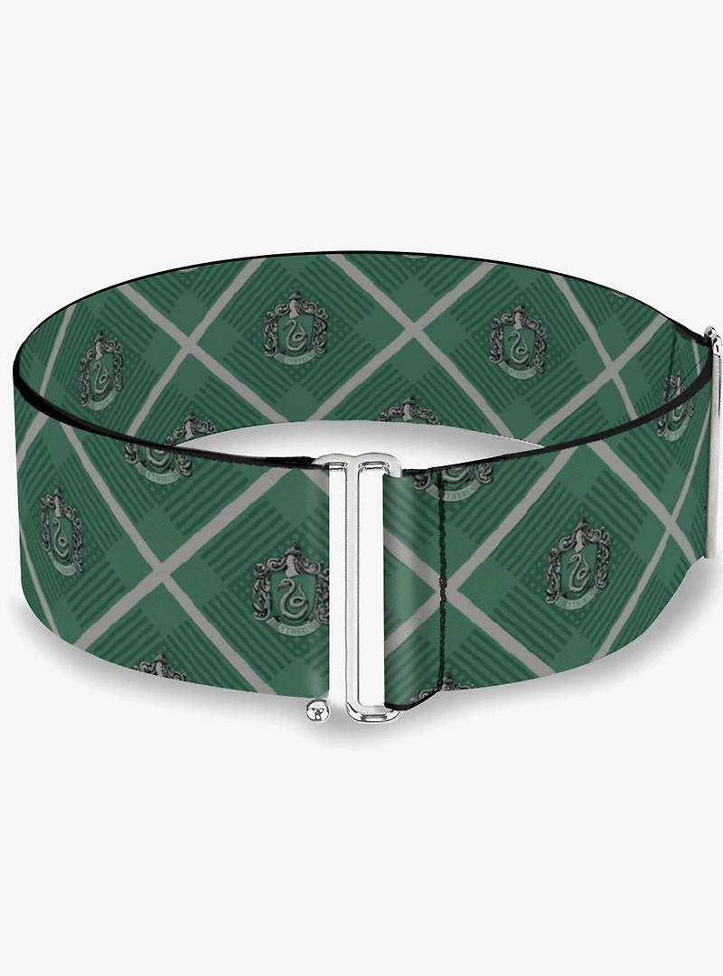 Harry Potter Slytherin Crest Plaid Cinch Belt