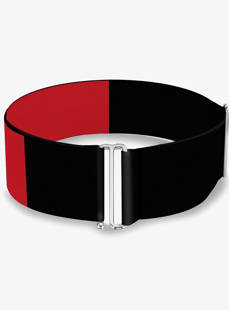 DC Comics Harley Quinn Diamond Split Red Black Cinch Belt