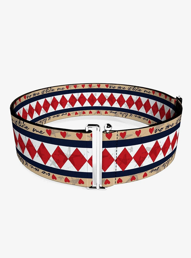 DC Comics Birds of Prey Harley Quinn No One Is Like Me Diamonds Hearts Cinch Belt