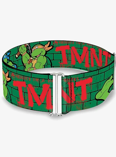 Teenage Mutant Ninja Turtles Group Pose TMNT Green Brick Wall Cinch Belt